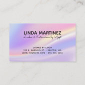 Carte De Visite Logo des couleurs pastel rose violet iridescente (Dos)