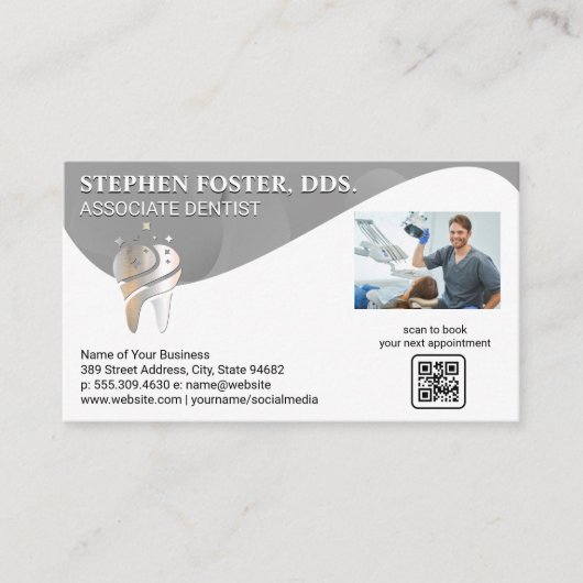 Carte De Visite Logo des dents | Dentiste avec patient (Devant)