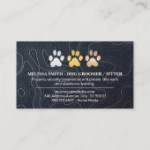 Carte De Visite Logo des Empreintes de pattes de chiens (Dos)