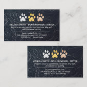Carte De Visite Logo des Empreintes de pattes de chiens (Devant / Derrière)