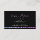 Carte De Visite Logo des étoiles de Parties scintillant violet Omb (Dos)