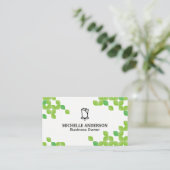 Carte De Visite Logo des fleurs | Motif Feuille verte (Debout devant)