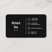 Carte De Visite Logo des icônes professionnelles noires classiques (Devant)