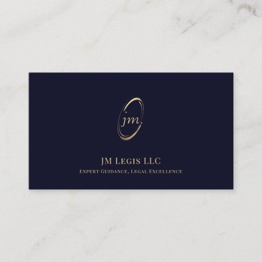 Carte De Visite Logo des Initiales de luxe Blue Professional (Devant)