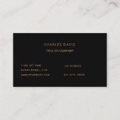 Carte De Visite Logo des initiales en or noir (Dos)