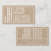 Carte De Visite Logo des initiales et noms modernes | Blanc sur pa (Devant / Derrière)