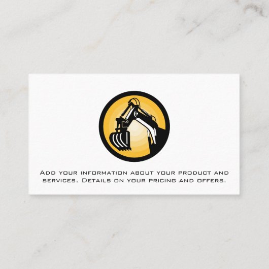 Carte De Visite Logo des machines de construction | Acier (Dos)