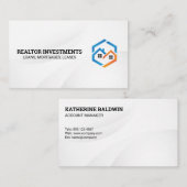 Carte De Visite Logo des maisons Blue Orange | Blanc lisse (Devant / Derrière)