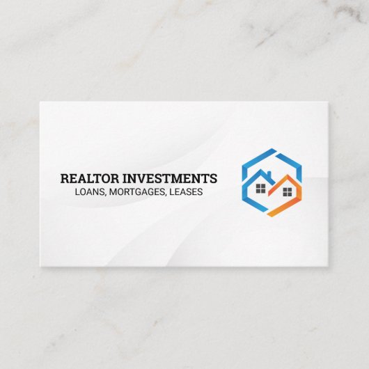Carte De Visite Logo des maisons Blue Orange | Blanc lisse (Devant)