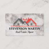Carte De Visite Logo des maisons immobilières | Texture de marbre  (Devant)