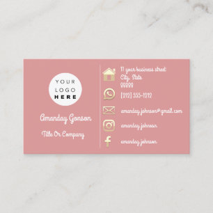 Carte De Visite Logo des médias sociaux Gold QR Code Insertion per