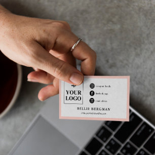 Carte De Visite Logo des médias sociaux minimalistes