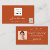 Carte De Visite Logo des médias sociaux Photo QR Code Blogger Rose (Devant / Derrière)