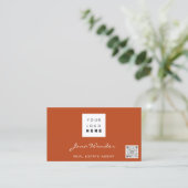 Carte De Visite Logo des médias sociaux Photo QR Code Blogger Rose (Debout devant)