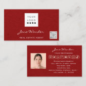 Carte De Visite Logo des médias sociaux Photo QR Code Maquillage B (Devant / Derrière)