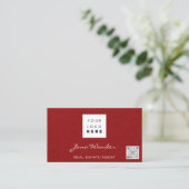 Carte De Visite Logo des médias sociaux Photo QR Code Maquillage B (Debout devant)