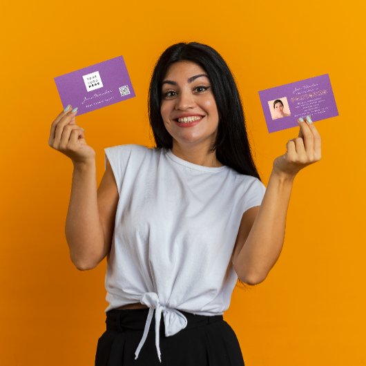 Carte De Visite Logo des médias sociaux Photo QR Code maquillage v