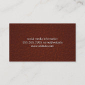 Carte De Visite Logo des modèles d'or | Cuir Brown (Dos)