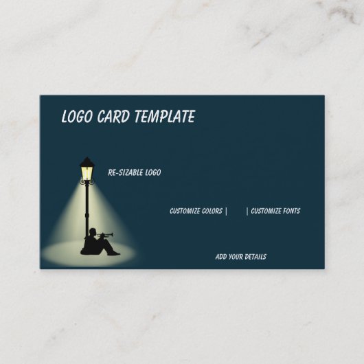 Carte De Visite Logo des musiciens de la corne de musique (Devant)