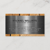 Carte De Visite Logo des outils de construction | Métal et bois (Dos)