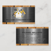 Carte De Visite Logo des outils de construction | Métal et bois (Devant / Derrière)