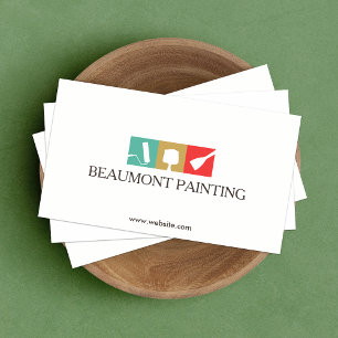 Carte De Visite Logo des outils de peinture de peintre maison