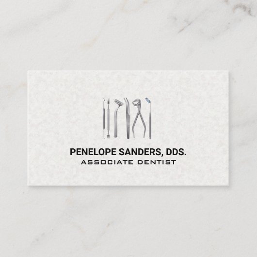 Carte De Visite Logo des outils dentaires (Devant)