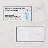 Carte De Visite Logo des outils dentaires | Arrière - plan en marb (Devant / Derrière)