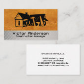 Carte De Visite Logo des outils du constructeur de l'entrepreneur  (Devant / Derrière)