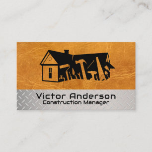Carte De Visite Logo des outils du constructeur de l'entrepreneur