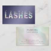 Carte De Visite Logo des papillons holographiques de luxe (Devant / Derrière)