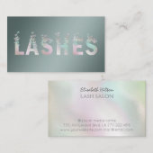 Carte De Visite Logo des papillons holographiques de luxe (Devant / Derrière)