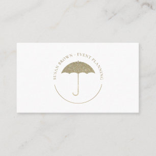 Carte De Visite Logo des parapluies de Faux Parties scintillant