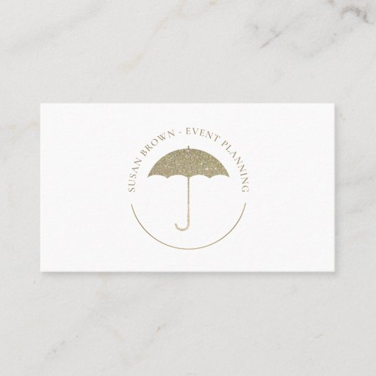 Carte De Visite Logo des parapluies de Faux Parties scintillant (Devant)