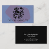 Carte De Visite Logo des pattes cardiaques de chien mignon | Groom (Devant / Derrière)