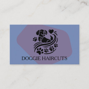 Carte De Visite Logo des pattes cardiaques de chien mignon   Groom