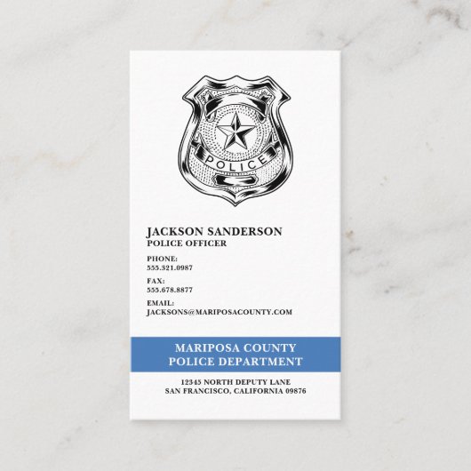 Carte De Visite Logo des policiers (Devant)