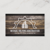 Carte De Visite Logo des propriétés de construction | Bois (Devant)