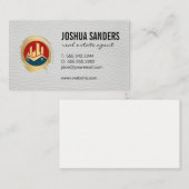 Carte De Visite Logo des propriétés immobilières | Texture en cuir (Devant / Derrière)
