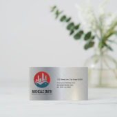 Carte De Visite Logo des propriétés résidentielles | Aluminium mét (Debout devant)