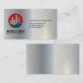 Carte De Visite Logo des propriétés résidentielles | Aluminium mét (Devant / Derrière)