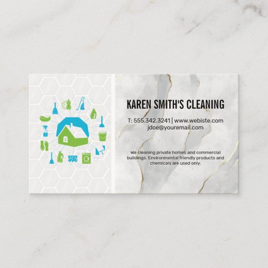 Carte De Visite Logo des services de nettoyage à domicile | Maid | (Devant)