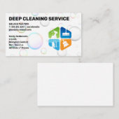 Carte De Visite Logo des services de nettoyage | Arrière - plan de (Devant / Derrière)