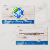 Carte De Visite Logo des services de nettoyage | Bois (Devant / Derrière)