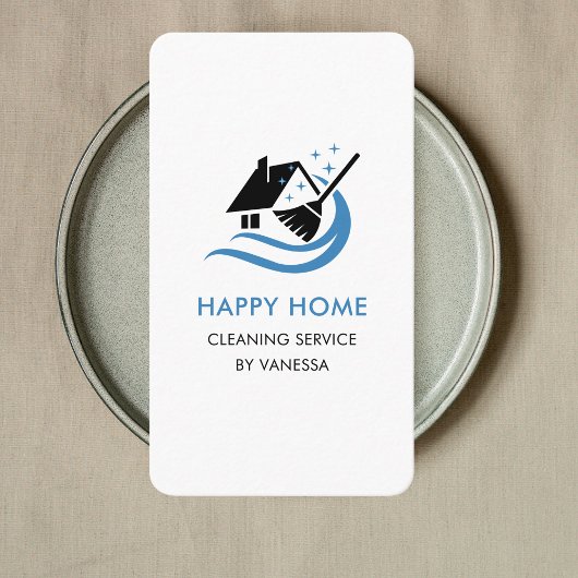 Carte De Visite Logo des services de nettoyage de maisons professi