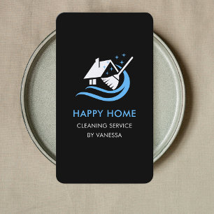 Carte De Visite Logo des services de nettoyage de maisons professi