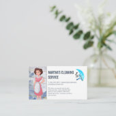 Carte De Visite Logo des services de nettoyage | Dessin de femme (Debout devant)