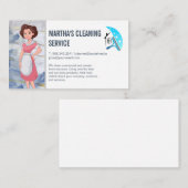 Carte De Visite Logo des services de nettoyage | Dessin de femme (Devant / Derrière)