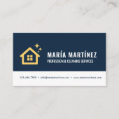 Carte De Visite Logo des services de nettoyage moderne Marine Blue (Devant)