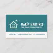 Carte De Visite Logo des services de nettoyage moderne Turquoise P (Devant)